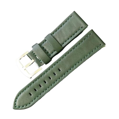 ApuaVireo&Co Lederarmband Schnellverschluss Herren Uhrenarmbänder Vintage Leder Armbanduhr(Green,22 mm) von ApuaVireo&Co