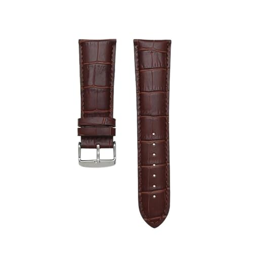 ApuaVireo&Co Lederarmband for Uhren, 18–28 mm, Dornschließe, Herren-Lederarmband, allgemeines Uhrenarmband(Brown Silver Buckle,18mm) von ApuaVireo&Co