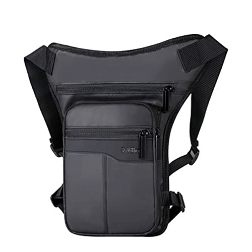 ApuaVireo&Co Männer wasserdichte Oberschenkel Tasche Taille Pack Fanny Packs Outdoor Reiten Motorrad Crossbody Hüfte Gürtel Schulter Taschen Reise Brust(Black) von ApuaVireo&Co