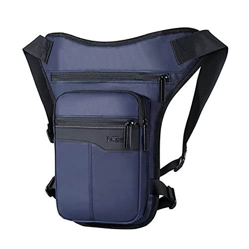 ApuaVireo&Co Männer wasserdichte Oberschenkel Tasche Taille Pack Fanny Packs Outdoor Reiten Motorrad Crossbody Hüfte Gürtel Schulter Taschen Reise Brust(Blue) von ApuaVireo&Co