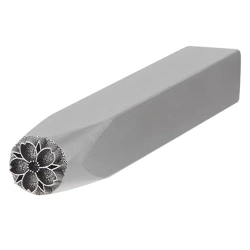 ApuaVireo&Co Metall-Designstempel, galvanisierter Kohlenstoffstahl, Stahl-Metallstempel for Metallschmuck, Leder und Holz(Flower12) von ApuaVireo&Co