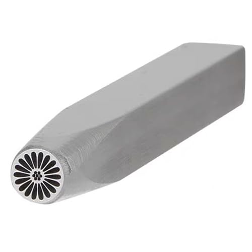 ApuaVireo&Co Metall-Designstempel, galvanisierter Kohlenstoffstahl, Stahl-Metallstempel for Metallschmuck, Leder und Holz(Flower2) von ApuaVireo&Co