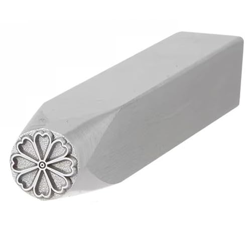 ApuaVireo&Co Metall-Designstempel, galvanisierter Kohlenstoffstahl, Stahl-Metallstempel for Metallschmuck, Leder und Holz(Flower9) von ApuaVireo&Co
