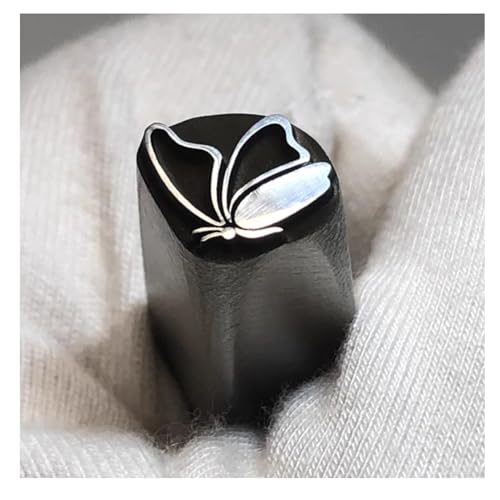 ApuaVireo&Co Metalldesign-Stempel, galvanisierter Kohlenstoffstahl, Stahlmetall-Stempel-Set mit Buchstaben, Zahlen und Designs 3–9 mm for die Schmuckherstellung(Flower Butterfly,7mm) von ApuaVireo&Co