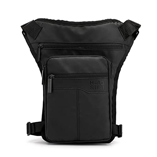 ApuaVireo&Co Motorrad Hüftgurt Taille Gürteltasche Reiten Reise Schulter Messenger Cross Body Taschen Nylon Männer Oberschenkel Drop Bein Tasche Drop Leg Bag(Black) von ApuaVireo&Co
