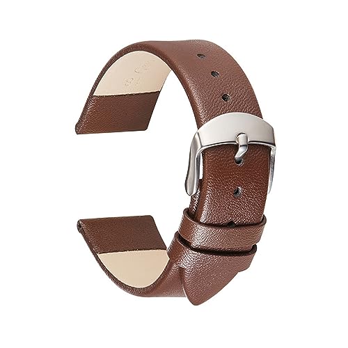 ApuaVireo&Co Schnellverschluss-Ersatzarmband for Damen und Herren, Vintage-Uhrenarmbänder aus Leder mit rostfreier Schnalle(Dunkelbraun,18 mm) von ApuaVireo&Co
