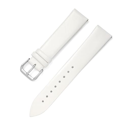 ApuaVireo&Co Uhrenarmband 8 mm – 22 mm, weiches, dünnes Lederarmband for Herren und Damen(White,14mm) von ApuaVireo&Co