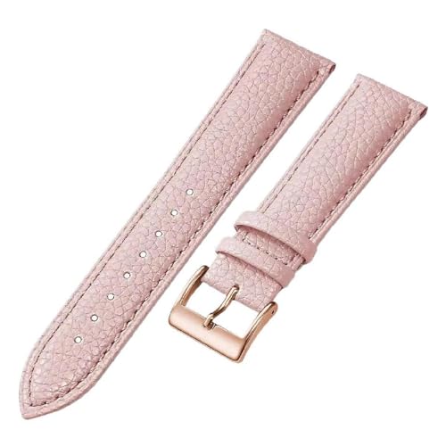 ApuaVireo&Co Uhrenarmband aus Leder, 16 mm, 18 mm, 20 mm, 22 mm, 24 mm, Uhrenarmband for Damen und Herren(Pink-Rose-Gold,22mm) von ApuaVireo&Co