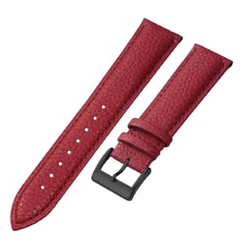 ApuaVireo&Co Uhrenarmband aus Leder, 16 mm, 18 mm, 20 mm, 22 mm, 24 mm, Uhrenarmband for Damen und Herren(Red/black,18mm) von ApuaVireo&Co