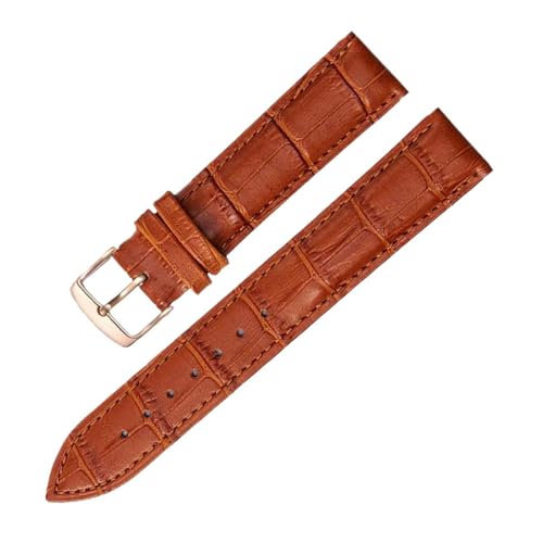 ApuaVireo&Co Universelles Ersatz-Lederarmband for 12–22 mm Uhrenarmbänder(Tan Rose Gold,21mm) von ApuaVireo&Co