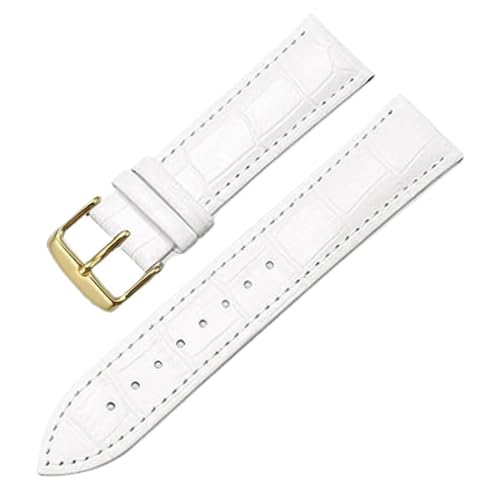 ApuaVireo&Co Universelles Ersatz-Lederarmband for 12–22 mm Uhrenarmbänder(White Gold,21mm) von ApuaVireo&Co