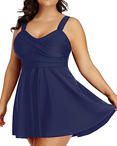 Aqua Eve Damen-Badeanzug, Übergröße, zweiteilig, Tankini - Blau - X-Large von Aqua Eve