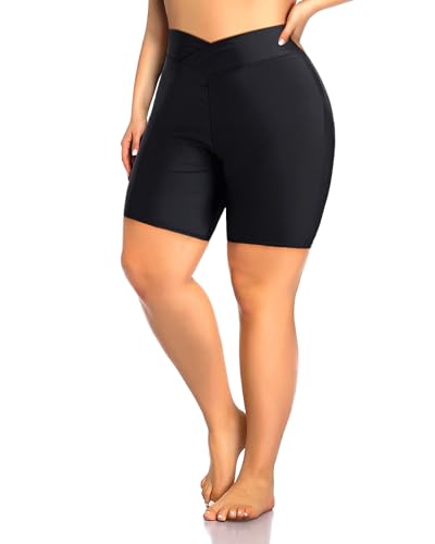 Aqua Eve Plus Size Badeshorts Frauen Bauchkontrolle Badeanzug Hose Hohe Taille Bikini Bottom, Schwarz1, 18 Plus Aqua Eve Plus Size Badeshorts Frauen Bauchkontrolle Badeanzug Hose Hohe Taille Bikini Bottom, Schwarz1, 18 Plus von Aqua Eve
