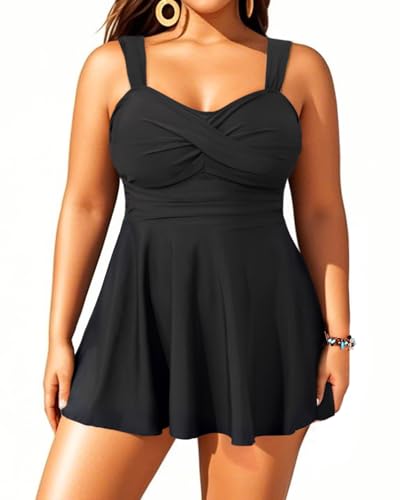 Aqua Eve Tankini Zweiteiliger Damen-Badeanzug mit Shorts - Schwarz - XX-Large von Aqua Eve