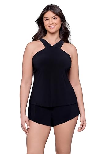 Aqua Green Damen High Neck Swim Romper Badeanzug, Schwarz, Large von Aqua Green