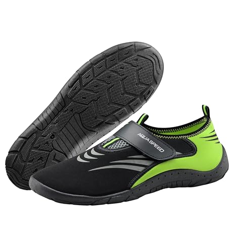 Aqua Speed 27 modische Aqua Schuhe + Microfaserhandtuch | Herren | Damen | Jungen | Mädchen | Jugendliche | Profilsohle, Farbe:27 Aqua Shoe - A, Größe:37 von Aqua Speed