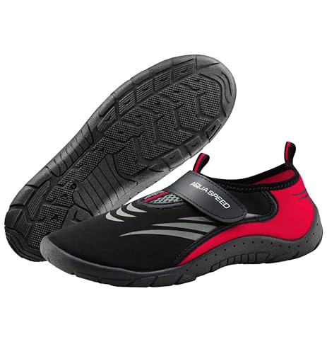 Aqua Speed 27 modische Aqua Schuhe + Microfaserhandtuch | Herren | Damen | Jungen | Mädchen | Jugendliche | Profilsohle, Farbe:27 Aqua Shoe - D, Größe:44 von Aqua Speed