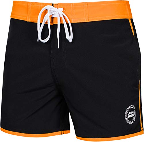 Aqua Speed Badehose Herren + gratis eBook | Schwimmhose Männer | Schwimmshorts | Swim Trunks Men | Beachvolleyball | Gr. S, Schwarz Orange | Axel von Aqua Speed