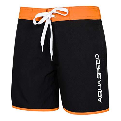 Aqua Speed Badehose Jungen + gratis eBook | Schwimmhose Jungs | Badeshorts | Swimwear Boy | Strandshorts Schwarz Orange | Gr. 14 16 Jahre | Evan von Aqua Speed