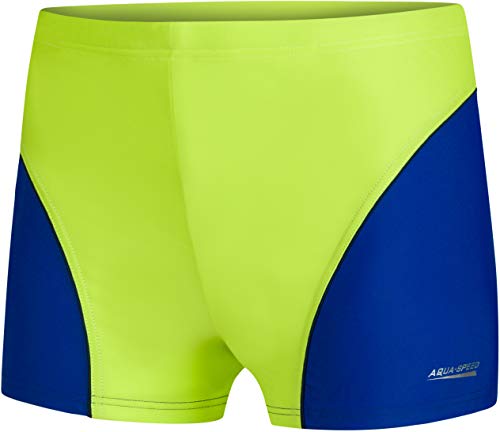 Aqua Speed Badehose Kinder Junge + gratis eBook | Triathlon Schwimmhose | sportliche Beachwear | UV Kastenbadehose Gr. 146, 82. Hellgrün Blau | Leo von Aqua Speed