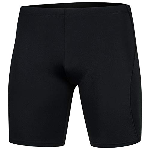 Aqua Speed Badehose Knielang Herren + gratis eBook | Wettkampf Schwimmhosen eng Männer | Jammer Swimwear Men | UV Badepants | Blake, Gr. L, Schwarz von Aqua Speed