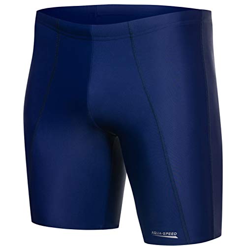 Aqua Speed Badehose eng für Herren Jungen + gratis eBook | Wettkampf knielange Schwimmhosen | Jammer Badepants Wassersport | Long, Gr. M, Night von Aqua Speed