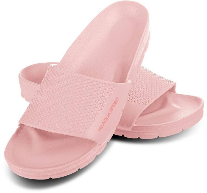 Aqua Speed Badelatschen OSLO + kl. Fasertuch Damen und Herren Duschsandalen Badepantolette von Aqua Speed