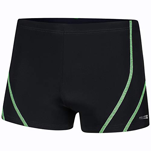 Aqua Speed Boxer Badehose kurz für Herren + gratis eBook | Schwimmhose mit UV-Schutz | Männer Swimwear | Schwimmen | Ryan, Gr. XXL, Schwarz-Grün von Aqua Speed
