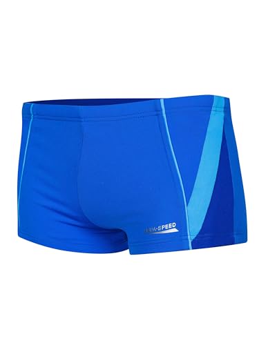 Aqua Speed Enge Badehose Jungen + gratis eBook | UV Schwimmhose Junge | eng anliegende Boxer-Schwimmhose | Gr. 140 | 42. Marineblau Blau | Diego von Aqua Speed