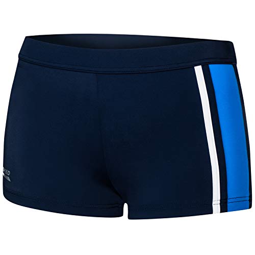 Aqua Speed Enge Badehosen Junge + gratis eBook | Schwimmhose für Herren | Swimwear Boys | Schwimmbekleidung blau | Amos, Gr. S, 42 Navy Blue White von Aqua Speed