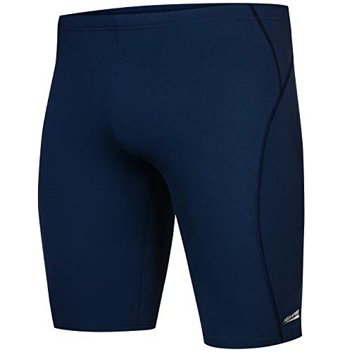 Aqua Speed Lange Enge Badehosen Jungen + gratis eBook | Jammer | Badepants | Swim Trunks | Blaue UV Schwimmhose | Gr. S, 14. Blake, Blu Assoluto von Aqua Speed