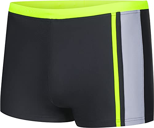 Aqua Speed Max Jungen Badehose | Schwimmhose | 110-152 cm | Modern UV-Schutz | Chlor resistent | Kordelzug 138. Schwarz/H.Grün/Grau - Max Gr. 116 von Aqua Speed