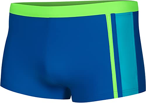 Aqua Speed Max Jungen Badehose | Schwimmhose | 110-152 cm | Modern UV-Schutz | Chlor resistent | Kordelzug 28. Blau/H.Grün/Turquoise - Max Gr. 116 von Aqua Speed