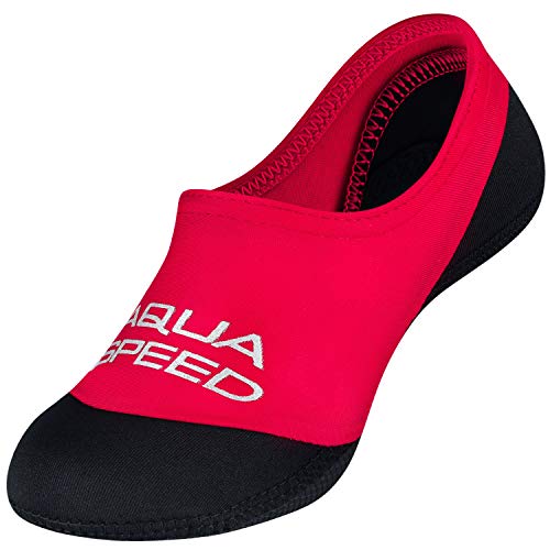 Aqua Speed Neopren Socks für Kinder Mädchen Jungen | Schwimmen Neoprensocken Anti-Rutsch | Aquasocken | Swim Socks Kids | Swimming Pool | Aquasocks | Tauchen | Gr. 20-21 | 31 Rot - Schwarz von Aqua Speed