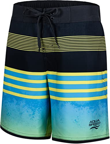 Aqua Speed Nolan Herren Badeshorts | Bermudashorts | Badehose | Strandhose | Schwimmhose, Farbe:Noland Grau/Grün/blau, Größe:S von Aqua Speed