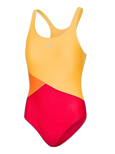 Aqua Speed Pola Badeanzug Mädchen | Einteiler | 104-158 | UV-Schutz | Blickdicht | Chlorresistent | Anti-Pilling | Schwimmanzug Red - Light Orange - Orange - 39 Gr. 152 von Aqua Speed