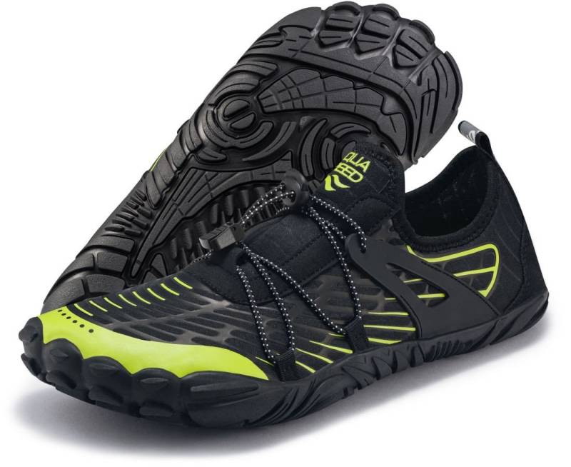 Aqua Speed Schwimmschuhe SALMO Gr. 42 – Schwarz/Grün + Handtuch Wasserschuh (Badeschuhe für Herren – bequem & sicher bei Pool & Camping) Extrem leicht & atmungsaktiv – Ideal bei Sommerhitze von Aqua Speed