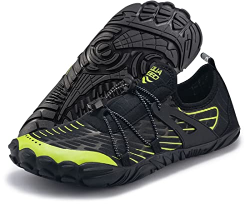 Aqua Speed SALMO modische Aqua Schuhe + Mesh Beutel | Profilsohle | Salmo - Schwarz/Grün | Gr.: 43 von Aqua Speed