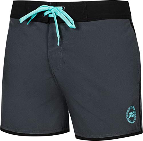 Aqua Speed Schwimmshorts Männer + gratis eBook | Water Shorts Men | Badeshorts Strand | Beach Shorts | Beachwear | Gr. XL, Grau Schwarz | Axel von Aqua Speed