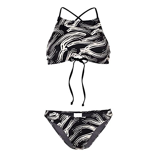 Aquafeel Damen Bikini schwarz mit Wave-Muster aus recyceltem Material von Aquafeel