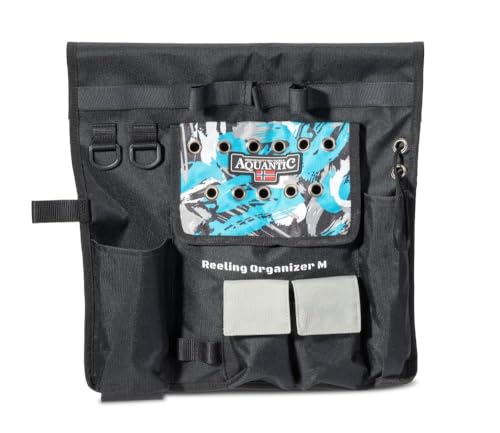 Aquantic Reling Organizer für Angelköder, Modell M und L, 100% Polyester, Bootsorganizer, Relingtasche Ködertasche, Bootstasche (Größe M) von Aquantic