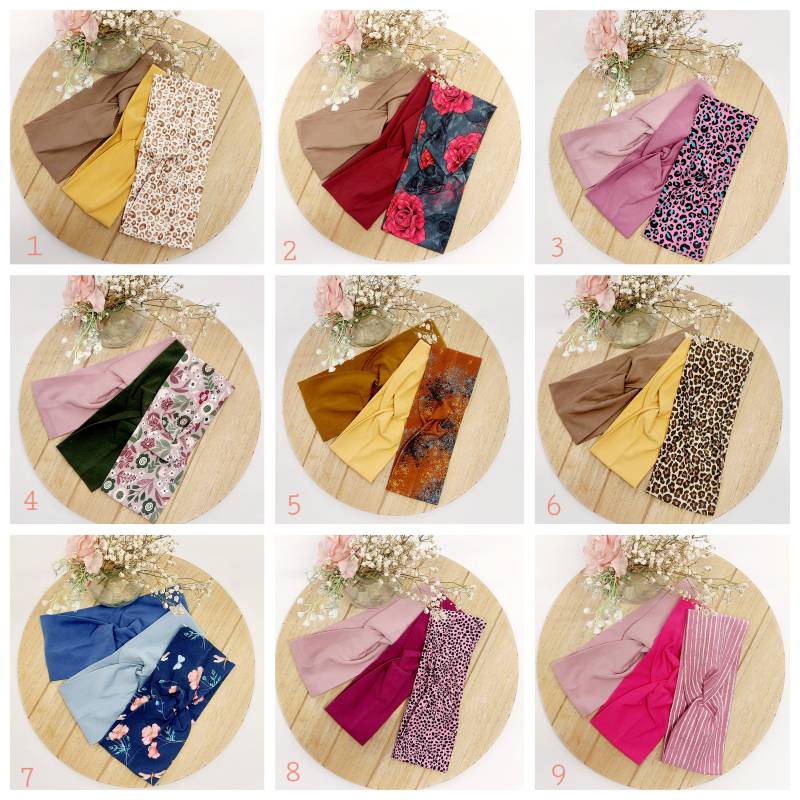Damen Haarband 3Er Set Handmade von AquarelaAccessoires