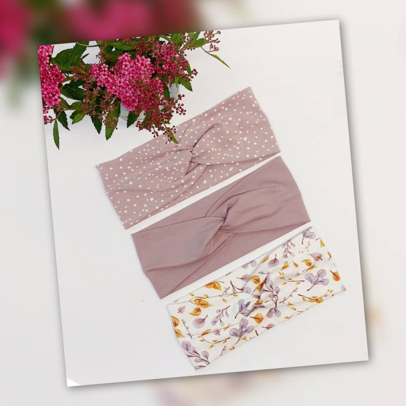 Sparset 3Er Stirnband Haarband Mädchen Handmade Geschenk von AquarelaAccessoires
