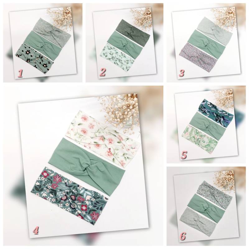 Sparset 3Er Stirnband Haarband Mädchen Handmade Geschenk von AquarelaAccessoires