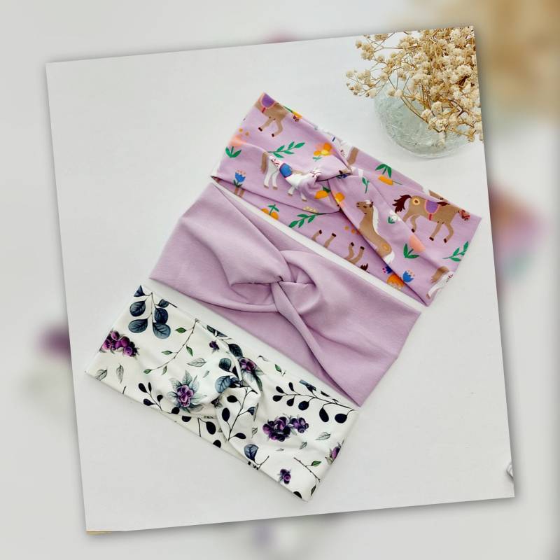 Sparset 3Er Stirnband Haarband Mädchen Handmade Geschenk von AquarelaAccessoires