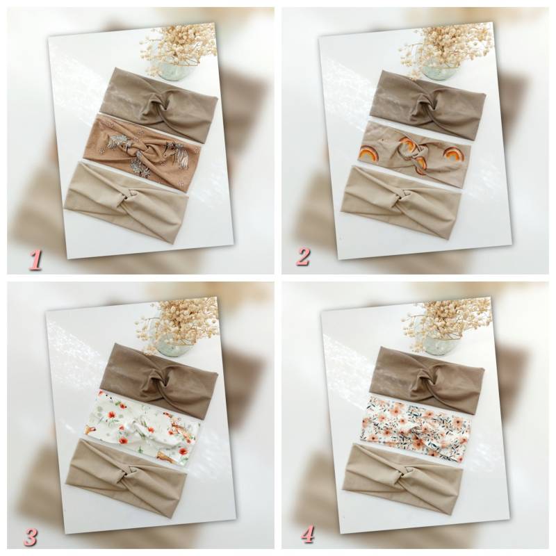 Sparset 3Er Stirnband Haarband Mädchen Handmade Geschenk von AquarelaAccessoires