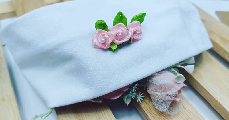 Taufe Haarband Headband Breit Handmade von AquarelaAccessoires