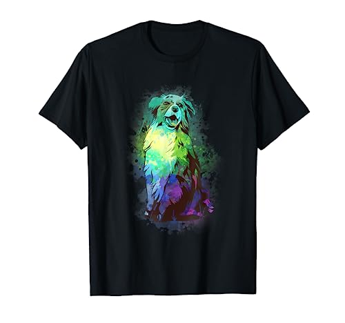 Australian Shepherd Bekleidung für Aussie Mama & Dad Aussie T-Shirt von Aquarell Wasserfarben Geschenk für Hundebesitzer