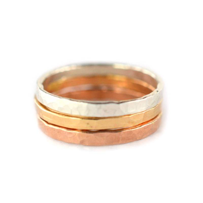 Dicke Stapelbare Ringe 3Er Set, Rose, Silber, Gold Stapelringe Hsr14-M3 Dicke Stapelbare Ringe 3Er Set, Rose, Silber, Gold Stapelringe Hsr14-M3 von AquarianThoughts