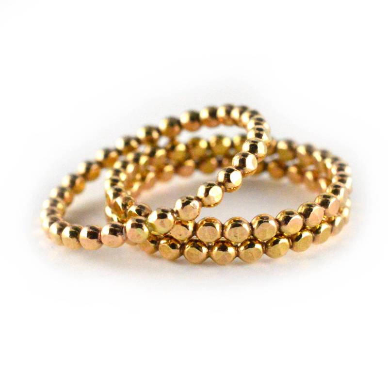 14K Gold-Fill Perlenring Stapelring, Midi Ring - Strbead von AquarianThoughts
